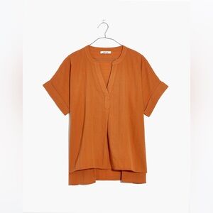 Madewell Lakeline Popover Shirt in Clip-Stripe Mulled Cider - Size M